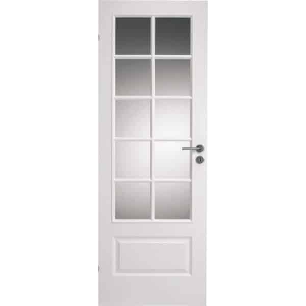 Swedoor Compact SP10 hvidmalet dør massiv m/glas m8x21 / 72,5x204cm