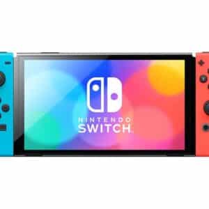 Nintendo Switch OLED - Spilkonsol - sort, neonrød, neonblå