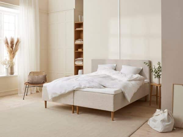 Krone - Trykaflastende | Boxmadras (Sand) 180x200 cm.