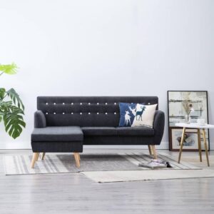 L-formet sofa 171,5x138x81,5 cm stofbetræk mørkegrå