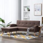 L-formet sofa stofbeklædning 186 x 136 x 79 cm brun