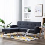 L-formet sofa stofbeklædning 186 x 136 x 79 cm mørkegrå