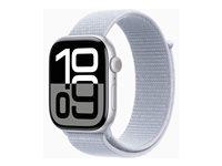Smartwatch Apple Watch Series 10 (GPS) 46 mm sølvaluminium, Sportsløkke Blå Sky
