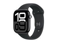 Smartwatch Apple Watch Series 10 GPS 46 mm sort aluminium med sportsbånd (S/M)