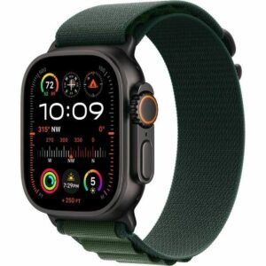 Smartwatch Apple Watch Ultra 2 - 49 mm titanium, sort med grøn rem (1,92")
