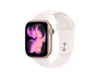 Smartwatch Apple Watch Series 11 42 mm roseguld, lyserødt sportsbånd (GPS)