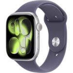 Smartwatch Apple Watch Series 11 GPS 46 mm - sølv, sportrem lilla