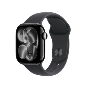 Smartwatch Apple Watch Series 11 GPS + Cellular 42 mm Jet Black aluminium med sort Sport Band (S/M)